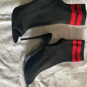 SOCK PEEP-TOE STILETTO BOOTIES